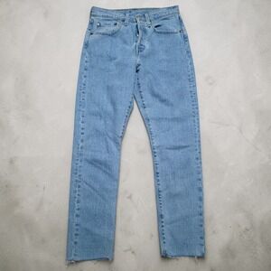 Levi's Women's 501 Crop Distressed Jeans 26 x 28 *Fits 28 x 26 Blue Denim Pants